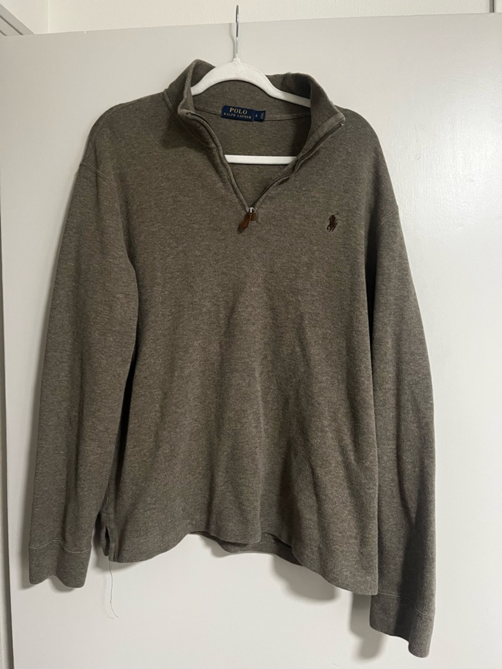 Polo by Ralph Lauren Men's Brown Quarter-Zip Sweater